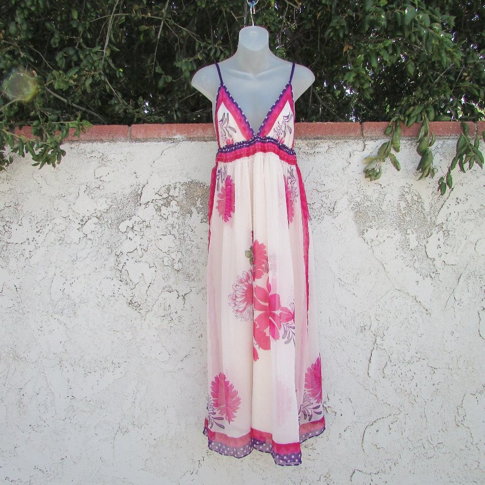 Ganesh floral polyester midi summer dress M